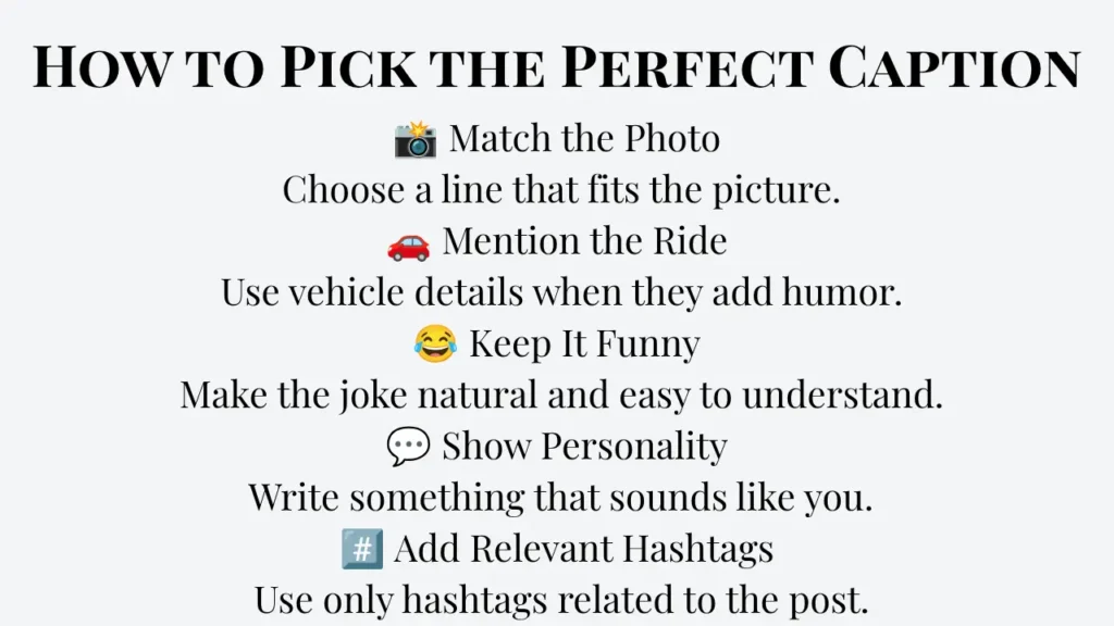How to Choose the Right Funny Vehicle Caption?