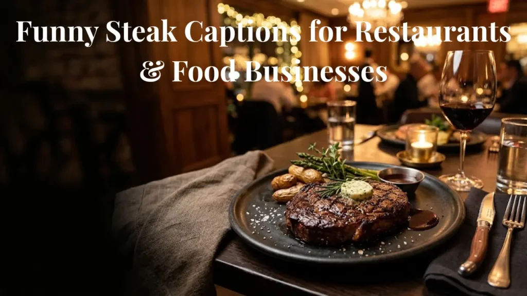 Funny Steak Captions for Restaurants & Food Businesses